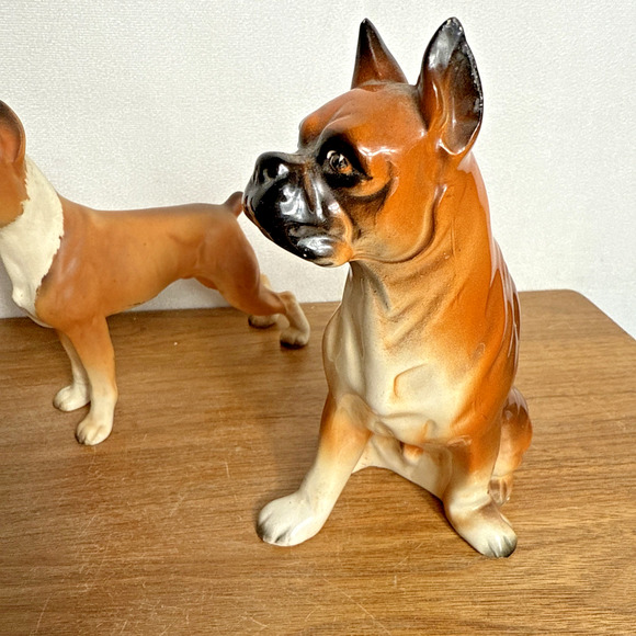 Vintage Boxer Dog Figurines Marked Japan Ceramic Small Animal Decor 1970s READ - Picture 2 of 12